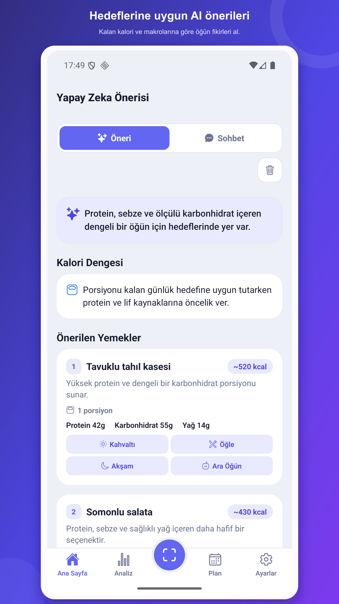 AI önerileri